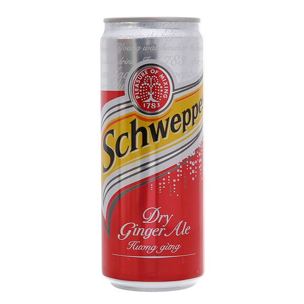  Nước ngọt Schweppes Dry Ginger Ale hương gừng lon 330ml 
