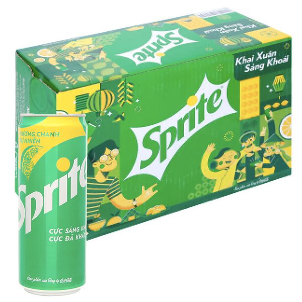  Nước ngọt Sprite vị chanh thùng 24 lon x 330ml 