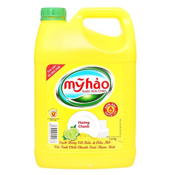  Nước rửa chén Mỹ Hảo hương chanh can 1,6 kg 