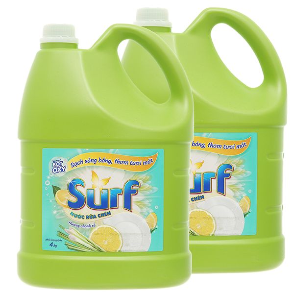  Nước rửa chén Surf hương sả chanh bộ 2 can x 4 kg 
