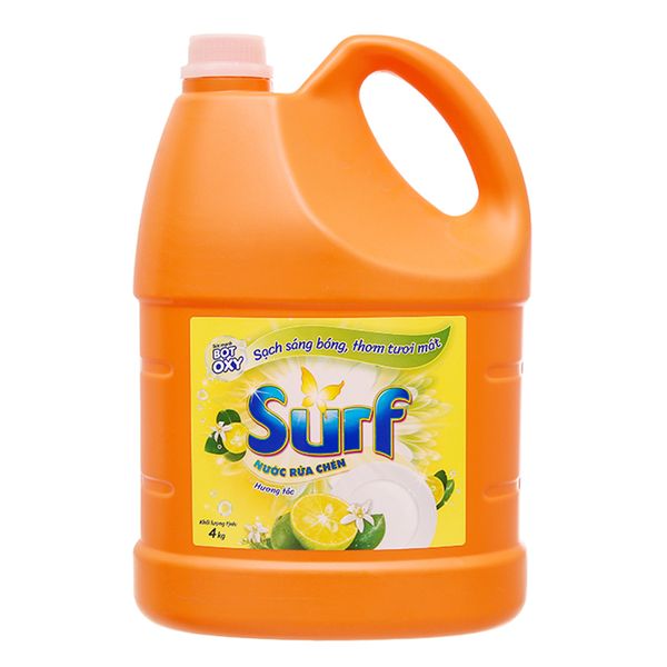  Nước rửa chén Surf hương tắc dịu nhẹ can 4kg 