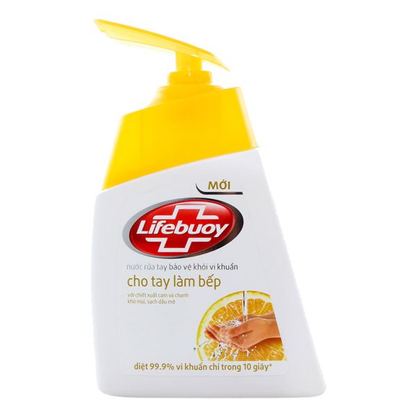  Nước rửa tay Lifebuoy chiết xuất cam chanh chai 180 g 