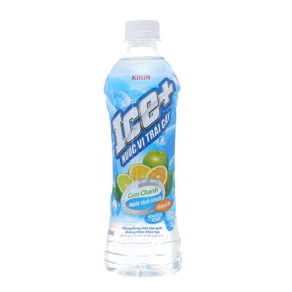  Nước trái cây Ice+ vị cam chanh chai 490ml 
