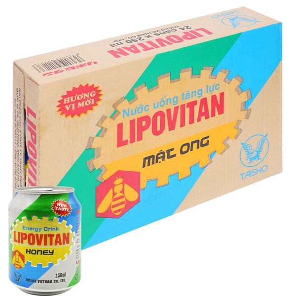  Nước uống tăng lực Lipovitan vị mật ong thùng 24 lon x 250 ml 