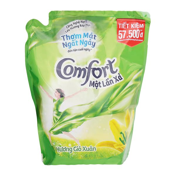  Nước xả vải Comfort một lần xả hương gió xuân túi 2,6 lít 