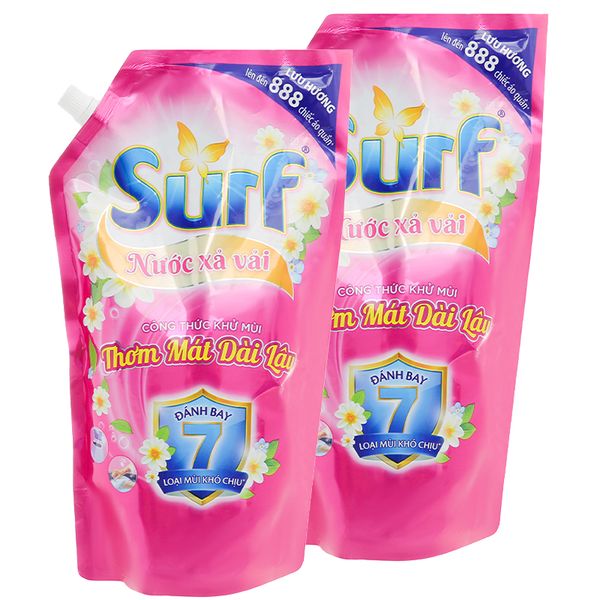  Nước xả vải Surf hương cỏ lan tỏa bộ 2 túi x 1,6 lít 