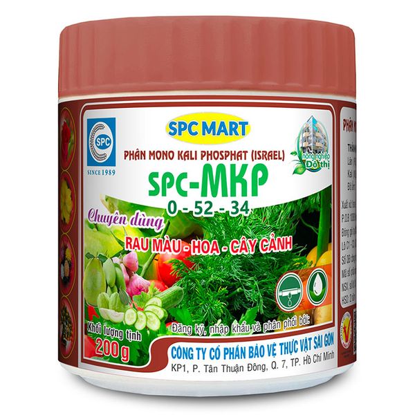  Phân Môn Kali Phosphat SPC-MKP-0-52-34 hũ 200g 