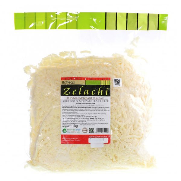 Phô mai bào Bottega Zelachi Mozzarella gói 1kg 