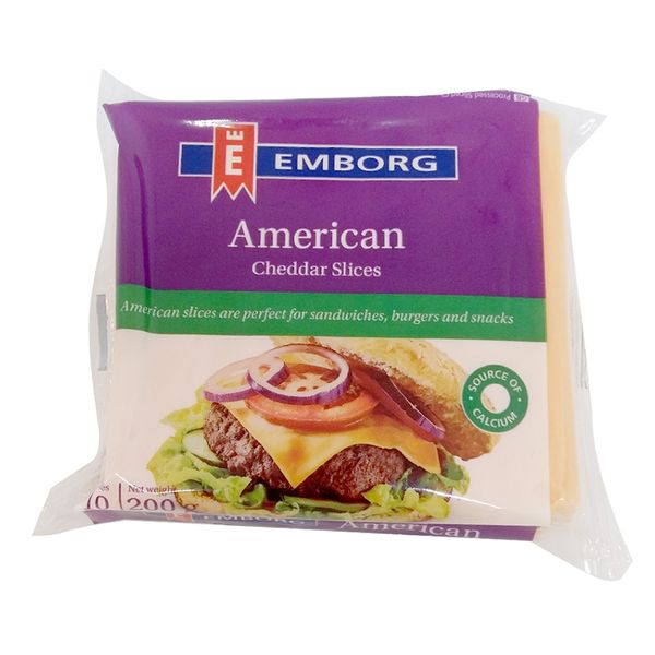  Phô mai Emborg American Cheddar Slices gói 200g 