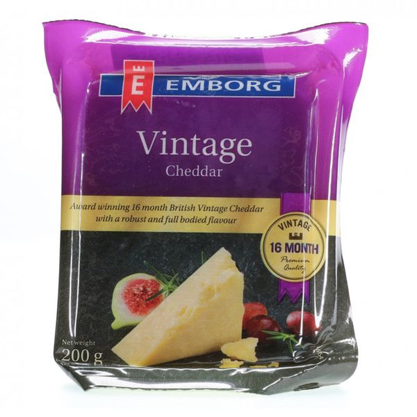  Phô mai Emborg Vintage Cheddar gói 200g 