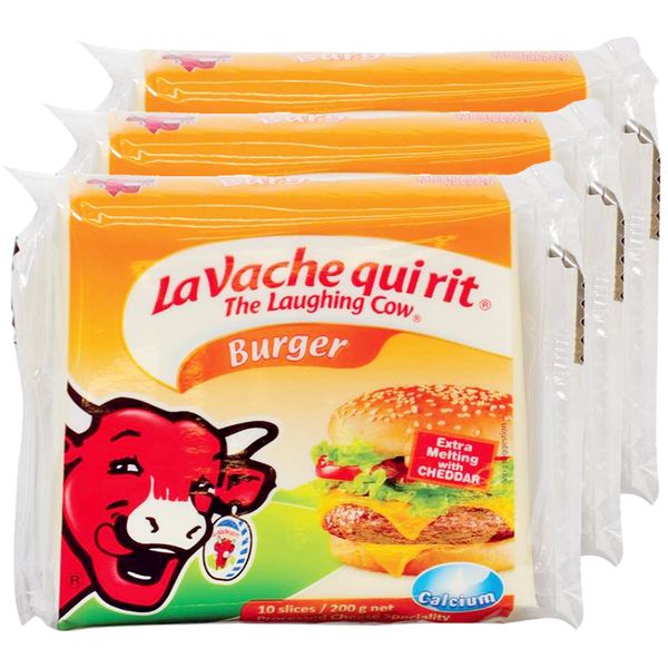  Phô mai lát Con Bò Cười La Vache Qui Rit Burger bộ 3 gói x 200g 