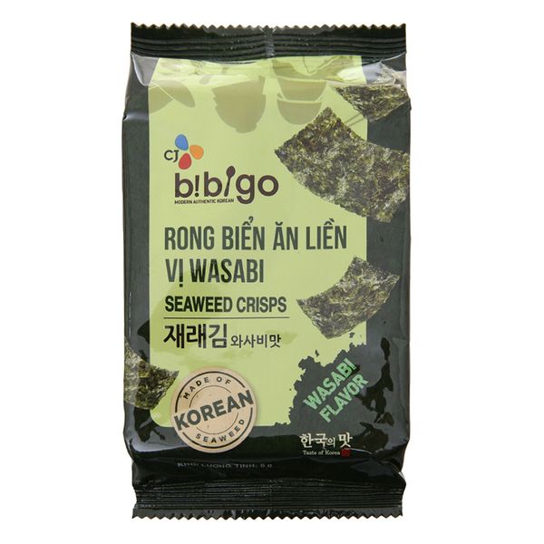  Rong biển ăn liền Bibigo vị wasabi gói 5g 