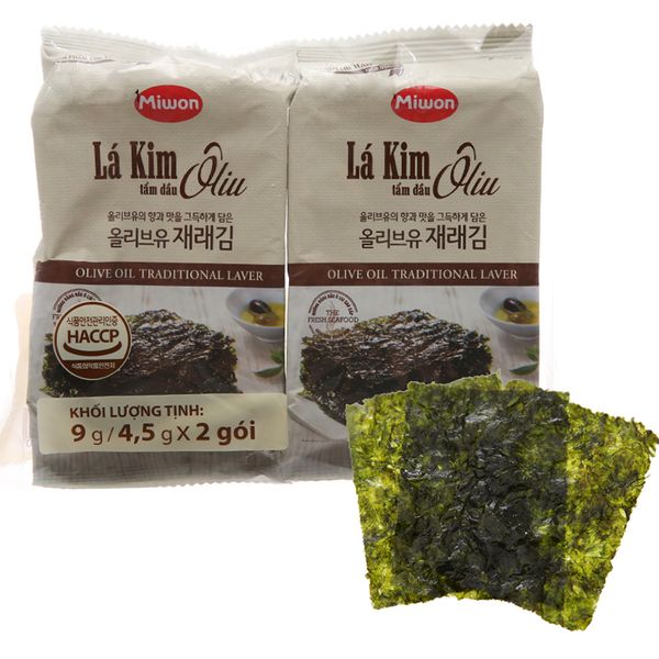  Rong biển ăn liền Miwon vị oliu 2 gói 4.5g 