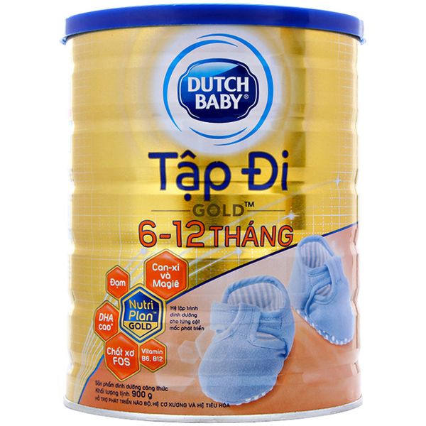  Sữa bột Dutch Baby Gold Tập Đi cho trẻ từ 6 đến 12 tháng lon  900 g 