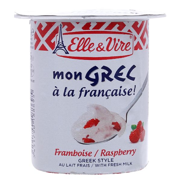 Sữa chua Elle & Vire vị phúc bồn tử kiểu Hy Lạp hộp 125g 