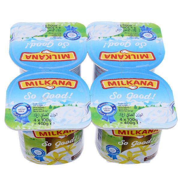  Sữa chua Milkana cho trẻ em vị Vani lốc 4 x 100g 