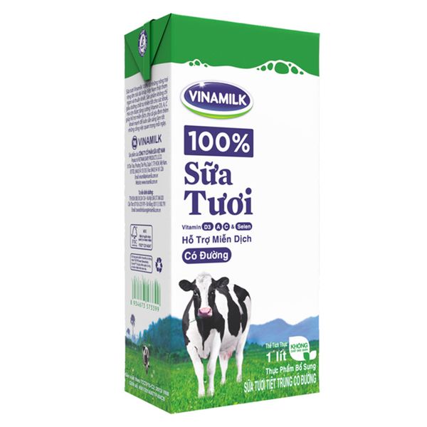  Sữa tươi tiệt trùng Vinamilk có đường hộp 1 lít 