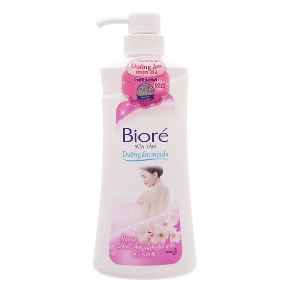  Sữa tắm Biore dưỡng ẩm mịn da hương hoa anh đào chai 530g 
