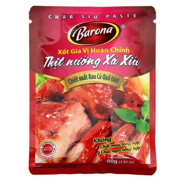  Sốt gia vị hoàn chỉnh ướp thịt nướng xá xíu Barona gói 80g 