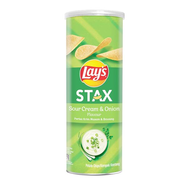  Snack khoai tây Lay's Stax vị kem chua hành lon 105g 