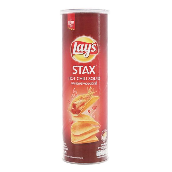  Snack khoai tây Lay's Stax vị mực cay lon 105g 