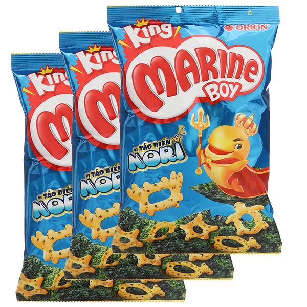  Snack Orion King Marine Boy vị tảo biển Nori bộ 3 gói x 56g 