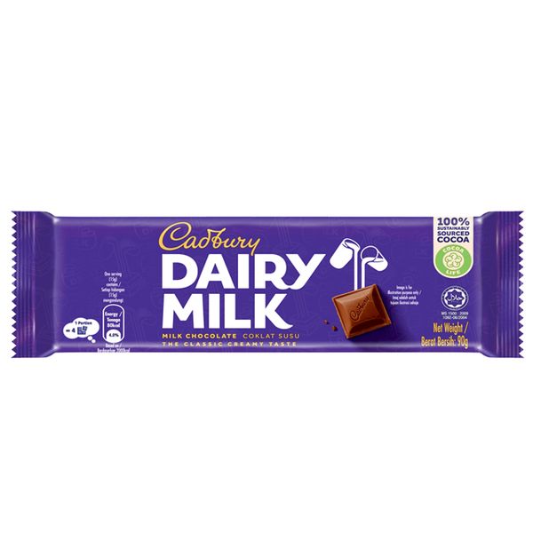  Socola sữa Cadbury Dairy Milk gói 90g 