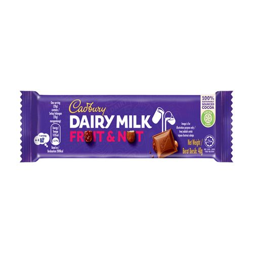  Socola sữa Cadbury Dairy Milk trái cây và hạt gói 40g 