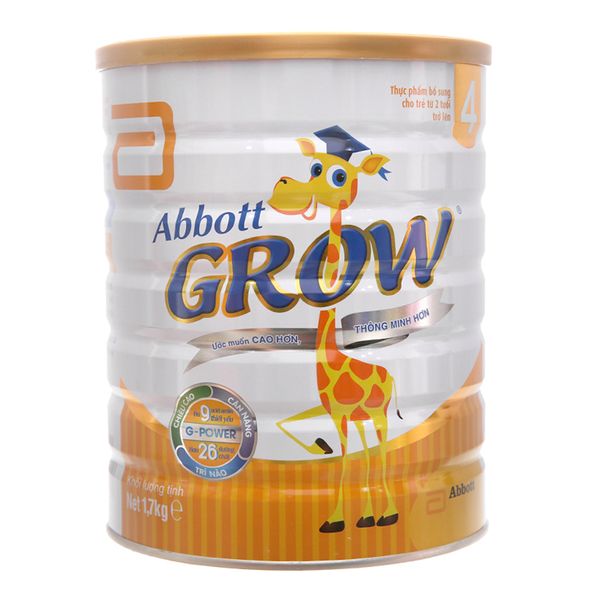  Sữa bột Abbott Grow 4 trên 2 tuổi lon 1,7kg 