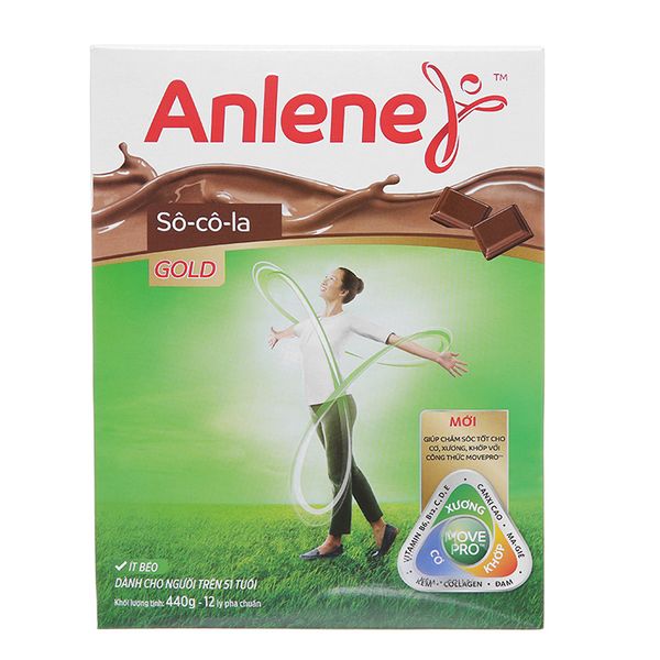  Sữa bột Anlene Gold Movepro sô cô la trên 51 tuổi hộp 440g 