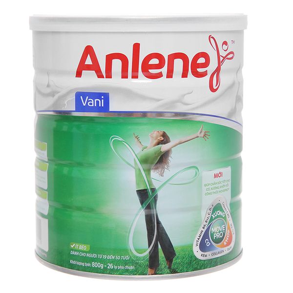  Sữa bột Anlene Movepro vani từ 19 đến 50 tuổi lon 800g 