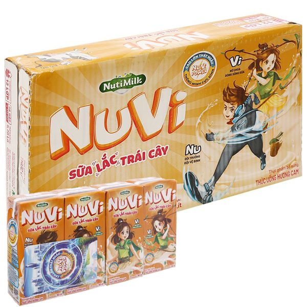  Sữa chua thạch trái cây Nuvi thùng 48 hộp x 170ml 