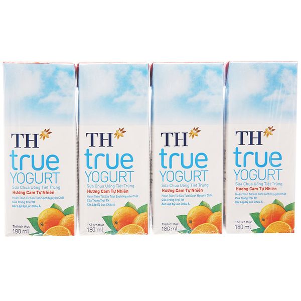  Sữa chua uống hương cam TH True Yogurt lốc 4 x 180ml 