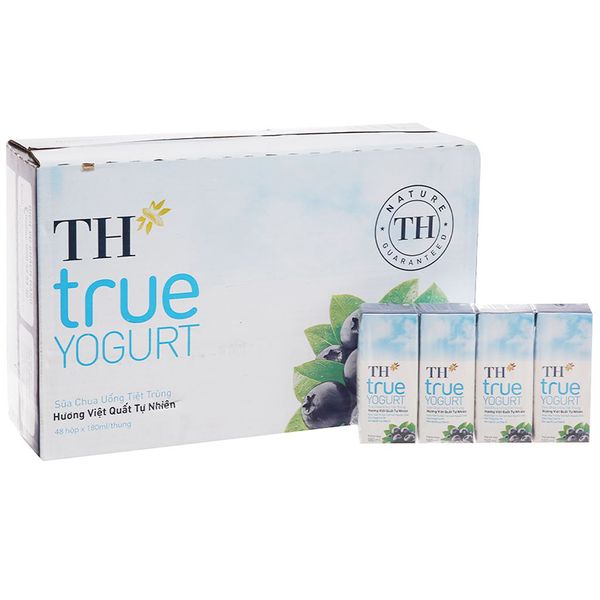  Sữa chua uống hương việt quất TH True Yogurt thùng 48 hộp x 180ml 