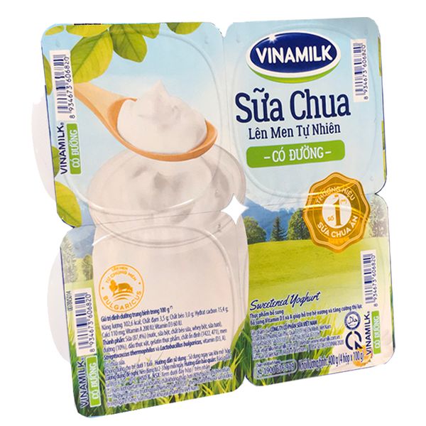  Sữa chua có đường Vinamilk lốc 4 hộp x 100g 