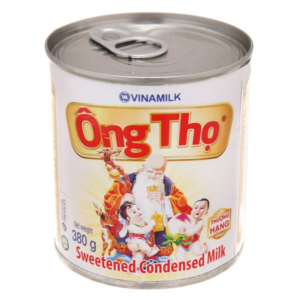  Sữa đặc có đường Ông Thọ trắng nhãn vàng lon 380g 