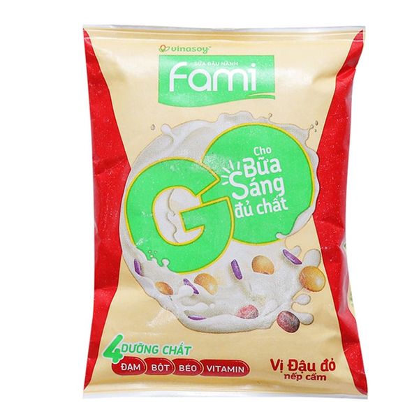  Sữa đậu nành Fami Go đậu đỏ nếp cẩm bịch 200ml 