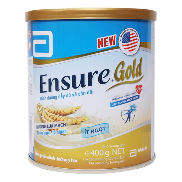  Sữa Ensure Gold hương lúa mạch ít ngọt lon 400g 