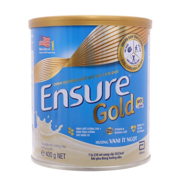  Sữa Ensure Gold hương vani ít ngọt lon 400g 