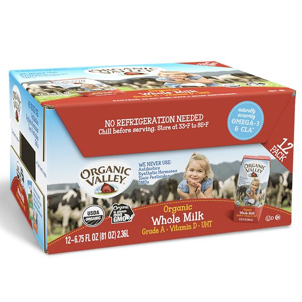 Sữa hữu cơ nguyên kem Organic Valley thùng 12 hộp x 200 ml 