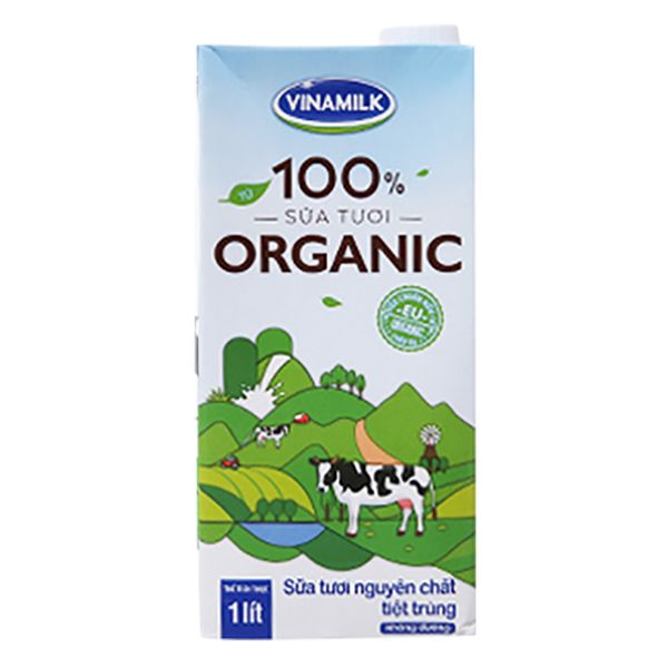  Sữa hữu cơ Vinamilk 100% Organic nguyên chất hộp 1 lít 