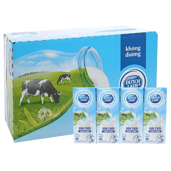  Sữa tiệt trùng Dutch Lady không đường thùng 48 hộp x 180ml 