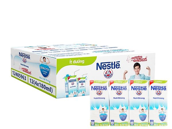  Sữa tiệt trùng Nestle ít đường thùng 48 hộp x 180ml 