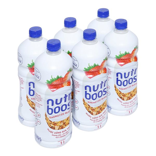  Sữa trái cây Nutriboost hương dâu lốc 6 chai x 1 lít 