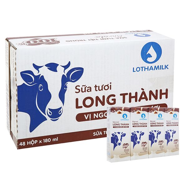  Sữa tươi tiệt trùng Lothamilk socola thùng 48 hộp x 180ml 
