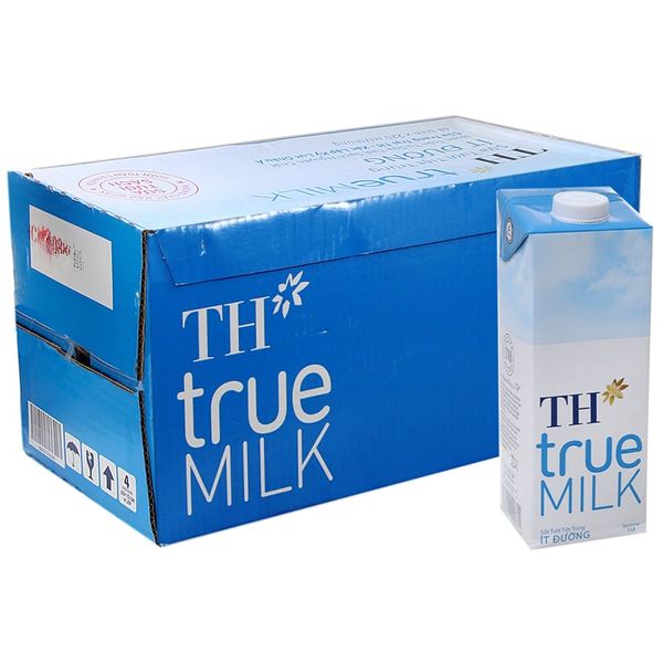  Sữa tươi tiệt trùng TH true MILK ít đường thùng 12 hộp x 1 lít 