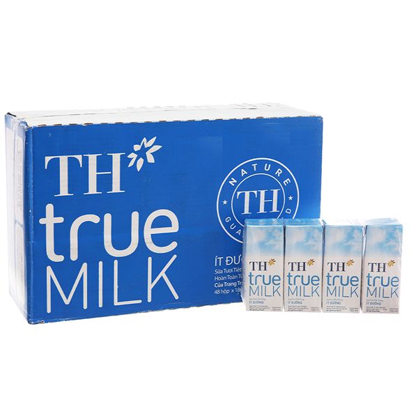  Sữa tươi tiệt trùng TH true MILK ít đường thùng 48 hộp x 180ml 