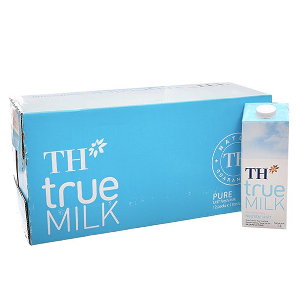  Sữa tươi tiệt trùng TH true MILK nguyên chất thùng 12 hộp x 1 lít 