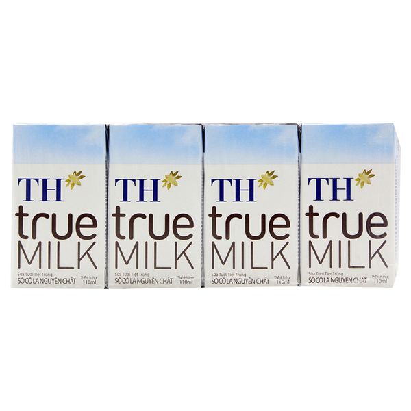  Sữa tươi tiệt trùng TH true MILK sô cô la lốc 4 hộp x 110ml 