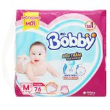  Tã dán Bobby dành cho bé 6 - 11kg size M gói 76 miếng 